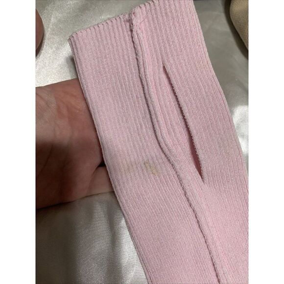 zara 6771/136/621 Solid Baby Pink Ribbed Long Sleeve Cold Shoulder Sweater Top - Picture 7 of 7